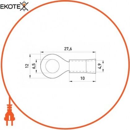 Ізольований наконечник e.terminal.stand.rv2.2.6.grey 1.5-2.5 кв. мм, сірий, Enext, s1036034