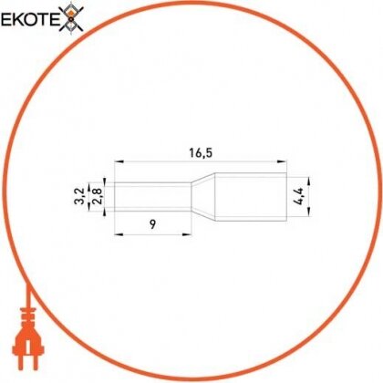 Ізольований наконечник втулковий e.terminal.stand.e4009.black 4,0 кв. мм, чорний, Enext, s3036038