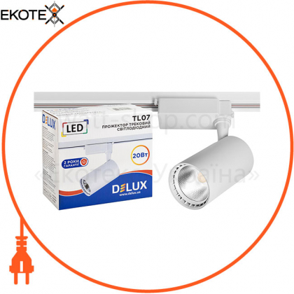 Прожектор светодиодный трековый DELUX_TL07 20 Вт  36° _4000K  белый