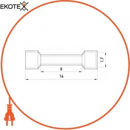 Гільза сполучна ізольована e.splice.stand.rvt.1.orange 0,5-1,5 кв. мм, помаранчева, Enext, s4036028