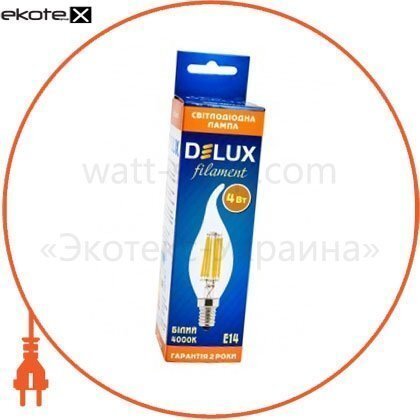 Delux 90011686 лампа светодиодная delux bl37b 4 вт tail 4000k 220в e14 filament белый