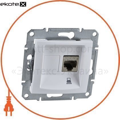 Sedna Розетка одинарна PC RJ45 cat.5e STP без рамки, білий, Schneider, SDN4500121
