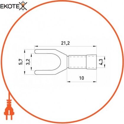Ізольований наконечник вилочний e.terminal.stand.sv.1,25.3,2.orange 0.5-1.5 кв. мм, помаранчевий, Enext, s2036007