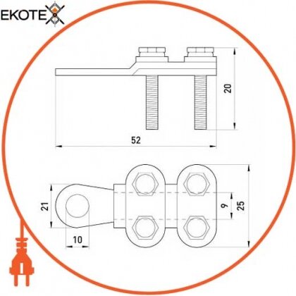Наконечник кабельний e.end.stand.clamp.25.35 на гвинтах, Enext, s0170002