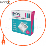 Сетевой фильтр IKOS F24S-U 1.5м/16A/USB/выкл./PC біл.