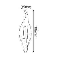 Світлодіодна лампа FILAMENT FLAME-4 4W Е14 4200К, Horoz Electric, 001-014-0004-030