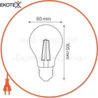 Лампа філамент LED 8W А60 Е27 2700К 850Lm 220-240V/100