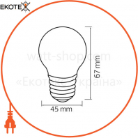 Лампа шарик SMD LED 1W E27 105Lm 220-240V желтая/10/250