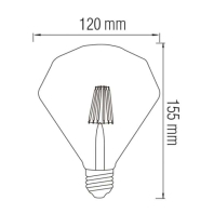 Світлодіодна лампа Filament RUSTIC DIAMOND-6 6W E27 2200К, Horoz Electric, 001-034-0006-010
