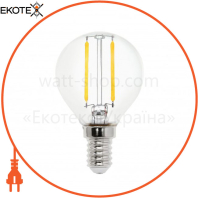Лампа філамент LED 4W шарік Е14 2700К  450Lm 220-240V/100