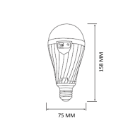 Cвітлодіодна лампа акумуляторна DURALITE-12 12W E27 6400K, Horoz Electric, 001-092-0012-010