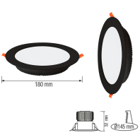 Світлодіодний світильник врізний ALEXA-24 24W 7000К, Horoz Electric, 016-048-0024-040