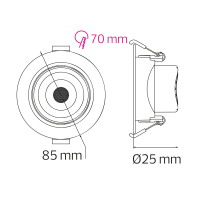 Світлодіодний світильник NORA PRO-5 5W 3000K-4500K-6000K, Horoz Electric, 016-053-1005-010