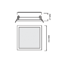 Світлодіодний світильник врізний ALEXIS/SQ-12 3CCT 12W, Horoz Electric, 016-088-0012-010