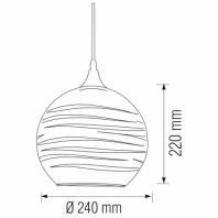 Світильник підвісний LASER Е27 3D-ефект круглий хром, Horoz Electric, 021-004-0001-010