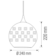Світильник підвісний SPECTRUM Е27 3D-ефект круглий хром, Horoz Electric, 021-005-0001-010