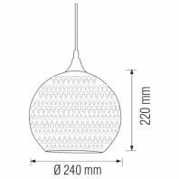 Світильник підвісний QUANTUM Е27 3D-ефект круглий хром, Horoz Electric, 021-006-0001-010