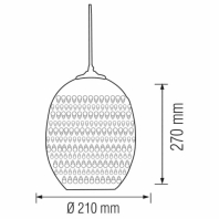 Світильник підвісний QUANTUM Е27 3D-ефект овальний мідь, Horoz Electric, 021-006-0002-020