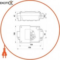 Коробка розподільна меаллическая Р21/2, IP 44, 380 B, 5*10, Enext, 25