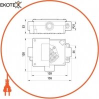 Коробка розподільна меаллическая Р21/3, IP 44, 380 B, 5*10, Enext, 26