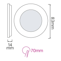Світлодіодний світильник врізний Slim-3 3W 6400K, Horoz Electric, 056-003-0003-020