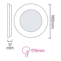 Світлодіодний світильник врізний Slim-15 15W 6400K, Horoz Electric, 056-003-0015-020