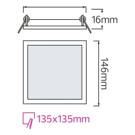 Світлодіодний світильник врізний Slim/Sq-9 9W 4200К, Horoz Electric, 056-005-0009-030