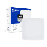 Точечный врезной LED-светильник GLOBAL SP adjustable 6W, 3000K (квадрат)