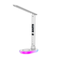 Світлодіодна настільна лампа з бездротовою зарядкою Intelite Desk Lamp 24W WH RGB Wireless Calendar, Intelite, 1-IDL-24W-RGBW