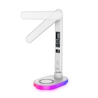 Світлодіодна настільна лампа з бездротовою зарядкою Intelite Desk Lamp 24W WH RGB Wireless Calendar, Intelite, 1-IDL-24W-RGBW