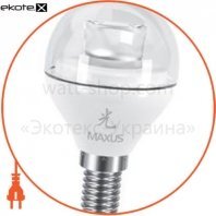 LED лампа MAXUS 4W тепле світло G45 Е14 (1-LED-431)