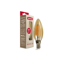 Лампа світлодіодна філаментна MAXUS арт деко C37 4W 2200K E14 Amber, Maxus, 1-LED-7037