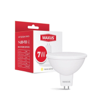 Лампа світлодіодна MAXUS 1-LED-723 MR16 7W 3000K 220V GU5.3, Maxus, 1-LED-723