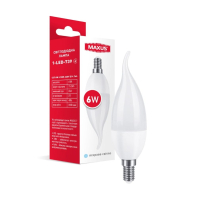Лампа светодиодная MAXUS 1-LED-739 C37 6W 4100K 220V E14 Tail
