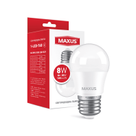 Лампа світлодіодна G45 8W 4100K 220V E27 1-LED-748, Maxus, 1-LED-748