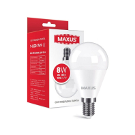Лампа світлодіодна MAXUS 1-LED-749 G45 8W 3000K 220V E14, Maxus, 1-LED-749