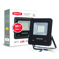 Прожектор Maxus 30W 5000K (зручний монтаж, гартоване скло, IP65), Maxus, 1-MAX-01-LFL-3050