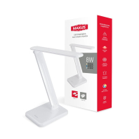 Лампа настільна MAXUS DL 8W 3CCT WH S, Maxus, 1-MDL-8W-WH