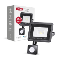 Світлодіодний прожектор з датчиком руху MAXUS FL-04 10W 5000K sensor