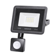 Світлодіодний прожектор з датчиком руху MAXUS FL-04 10W 5000K sensor, Maxus, 1-MFL-04-1050s