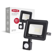 Світлодіодний прожектор з датчиком руху MAXUS FL-04 20W 5000K sensor
