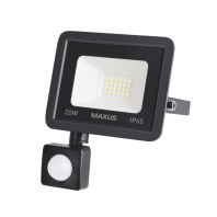 Світлодіодний прожектор з датчиком руху MAXUS FL-04 20W 5000K sensor, Maxus, 1-MFL-04-2050s
