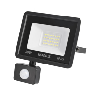 Світлодіодний прожектор з датчиком руху MAXUS FL-04 30W 5000K sensor, Maxus, 1-MFL-04-3050s