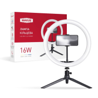 Лампа кільцева на міні штативі Maxus Blogger Ring Light 16W 30D Mini Stand, Maxus, 1-MRL-16W-30D