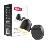 Спот світильник MAXUS MSL-01C 4W 4100K чорний, Maxus, 1-MSL-10441-CB