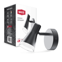 Спот світильник MAXUS MSL-02C 4W 4100K чорний, Maxus, 1-MSL-20441-CB