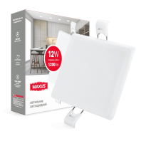 LED світильник точковий врізний MAXUS SP edge 12W, 4100К (квадрат), Maxus, 1-MSP-1241-S