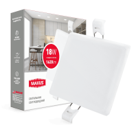 LED світильник точковий врізний MAXUS SP edge 18W, 4100К (квадрат), Maxus, 1-MSP-1841-S