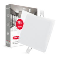 LED світильник точковий врізний MAXUS SP edge 36W, 4100К (квадрат)