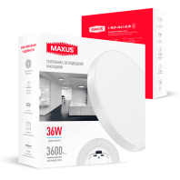Накладний настінно-стельовий світлодіодний світильник 1-MSP-3641-SLW MAXUS SP Ceiling 36W 4100K Circle Slim White